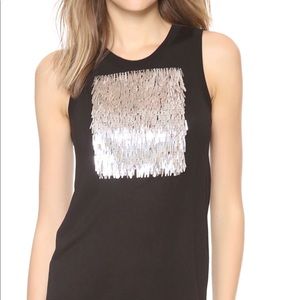 Vera Wang Fringed Rose Gold Sequin Top NWOT